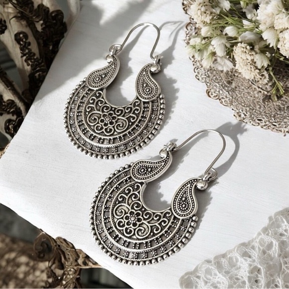 5 For $25💫Trendy Silver Boho Filigree Earrings - Picture 4 of 4
